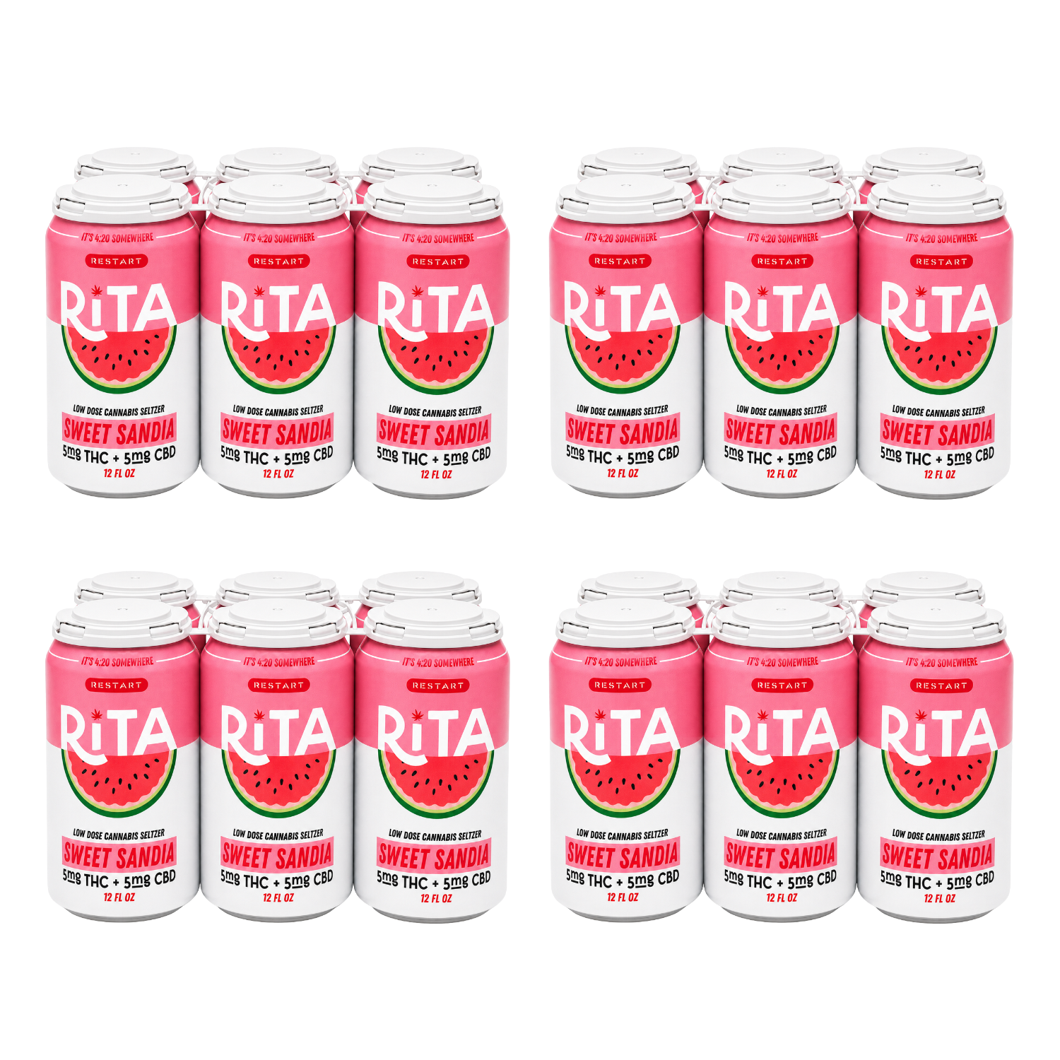 RESTART Rita D9 THC CBD Cannabis Seltzer Sweet Sandia / 24-pk (Reg. Price $95)